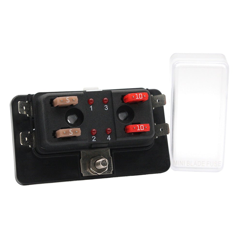 Cole Hersee Standard 4 MINI Series Fuse Block w/LED Indicators [880024-BP] - Houseboatparts.com