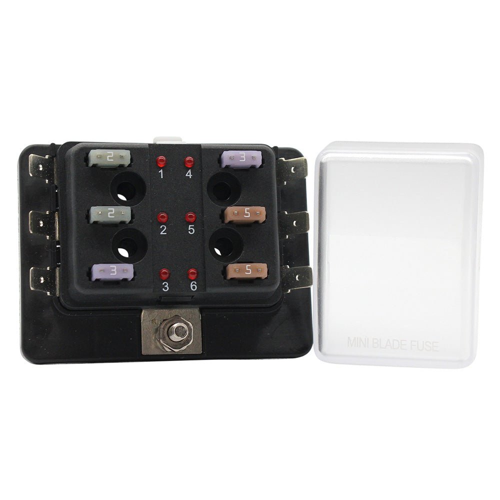 Cole Hersee Standard 6 MINI Series Fuse Block w/LED Indicators [880025-BP] - Houseboatparts.com