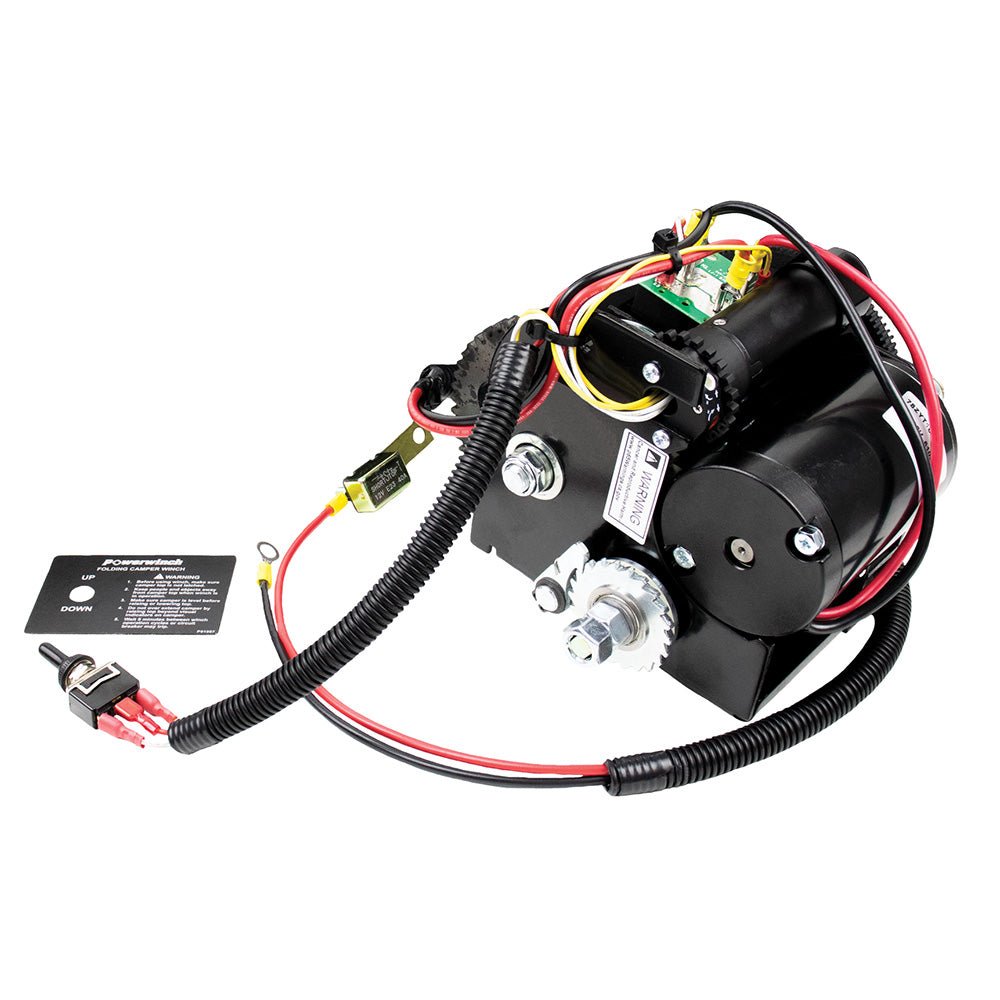 Powerwinch Folding Pop-Up Camper Winch w/1200lb Lift Capacity [P92001] - Houseboatparts.com