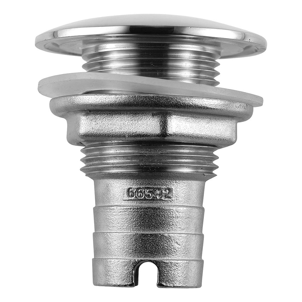 Attwood Stainless Steel Thru - Hull Short Straight Barbed - 1" Inner Diameter [66542 - 3] - Houseboatparts.com