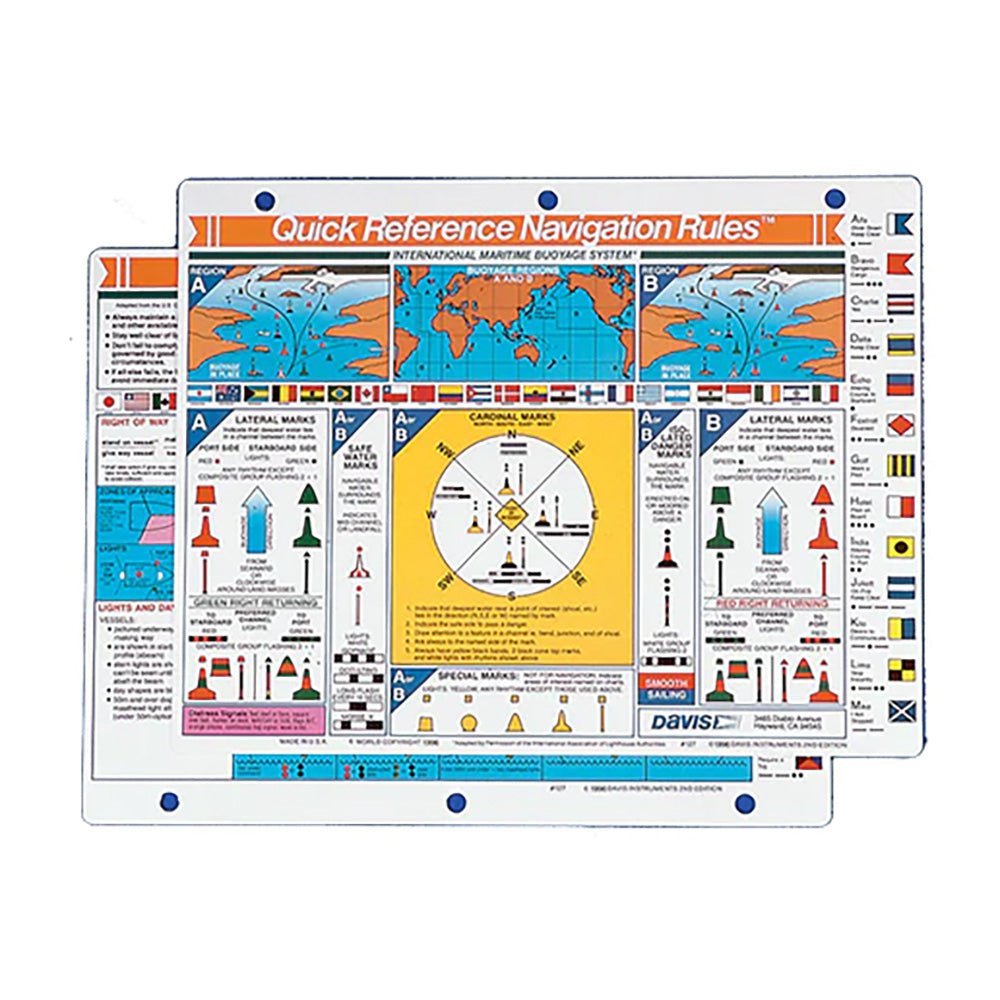 Davis Quick Reference International Navigation Rules Card [127] - Houseboatparts.com