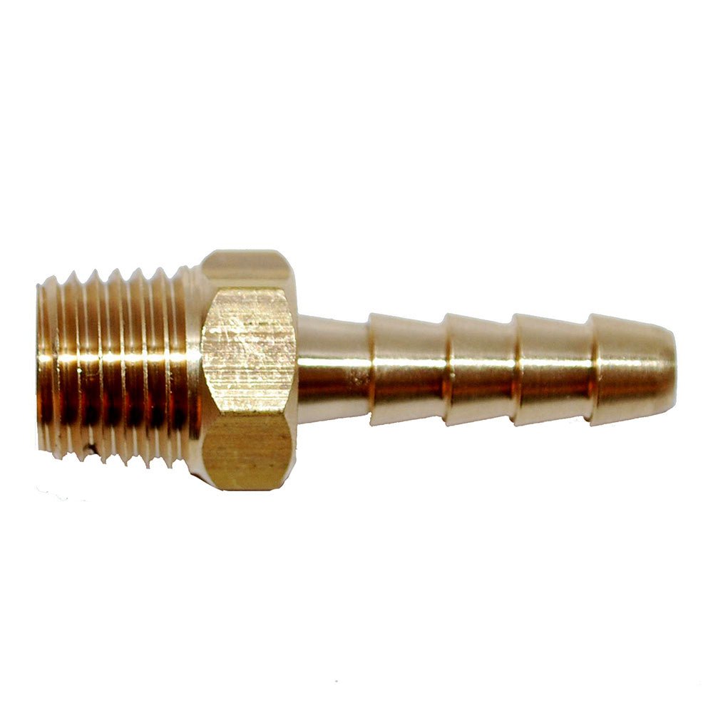 Attwood Universal Brass Fuel Hose Fitting - 1/4" NPT x 3/8" Barb [14540 - 6] - Houseboatparts.com