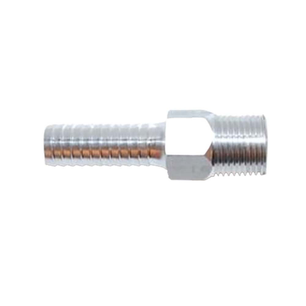 Attwood Universal Aluminum Fuel Hose Fitting - 3/8" NPT x 3/8" Barb [88FBMA102 - 6] - Houseboatparts.com
