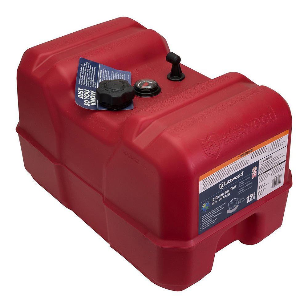 Attwood Portable Fuel Tank - 12 Gallon w/Gauge [8812LPG2] - Houseboatparts.com