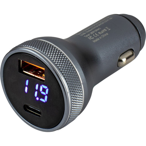 Sea-Dog Round USB USB-C Power Plug w/Voltmeter [426514-1] - Houseboatparts.com