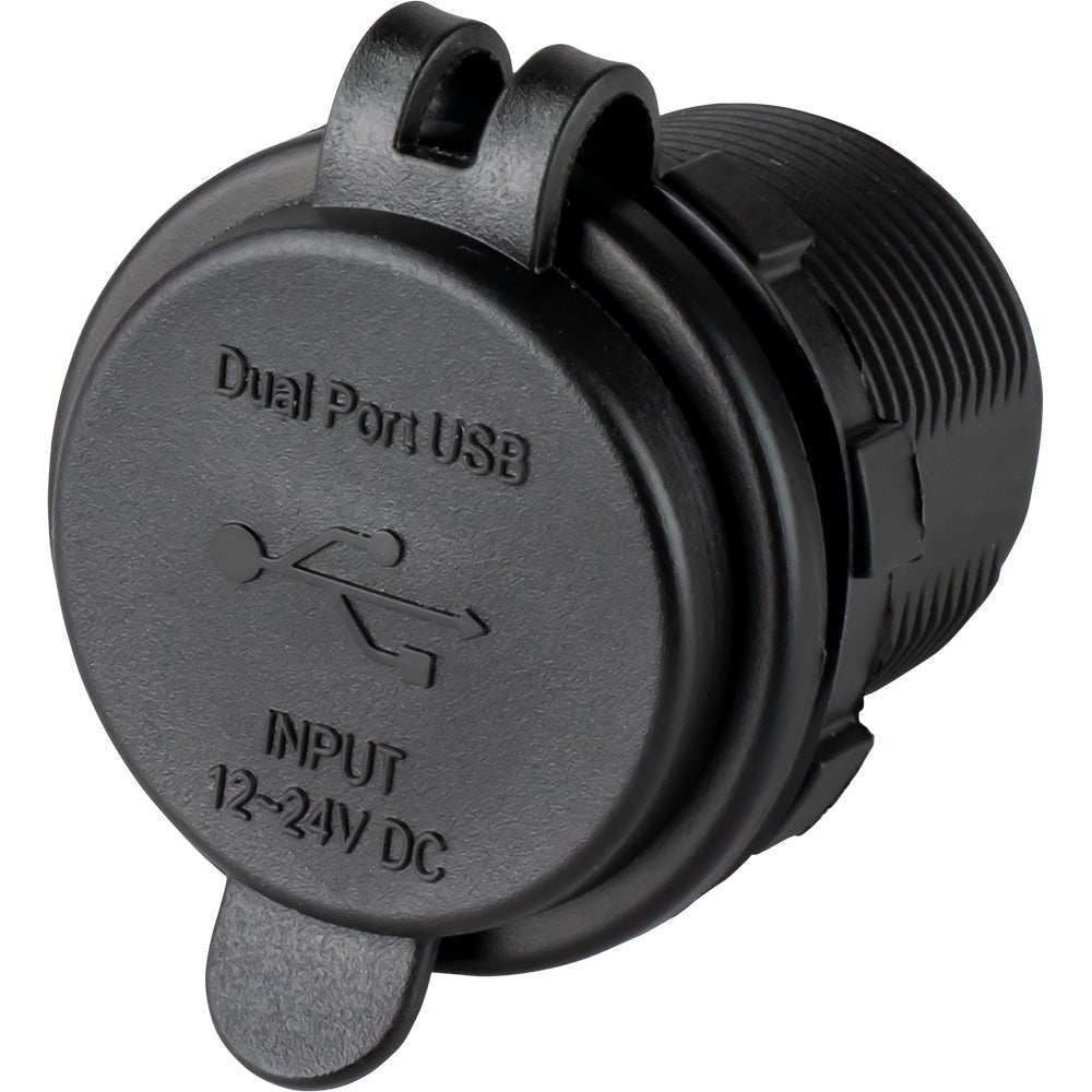 Sea-Dog Round Dual USB USB-C Power Socket [426516-1] - Houseboatparts.com