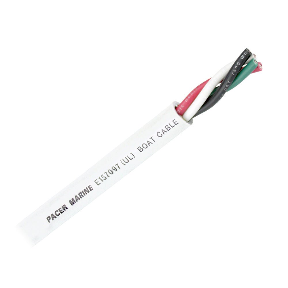 Pacer Round 4 Conductor Cable - 250 - 16/4 AWG - Black, Green, Red White [WR16/4-250] - Houseboatparts.com