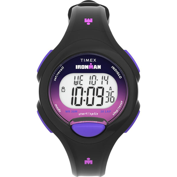 Timex Ironman Womens Essentials 30 - Black Case - Purple Button [TW5M55200] - Houseboatparts.com