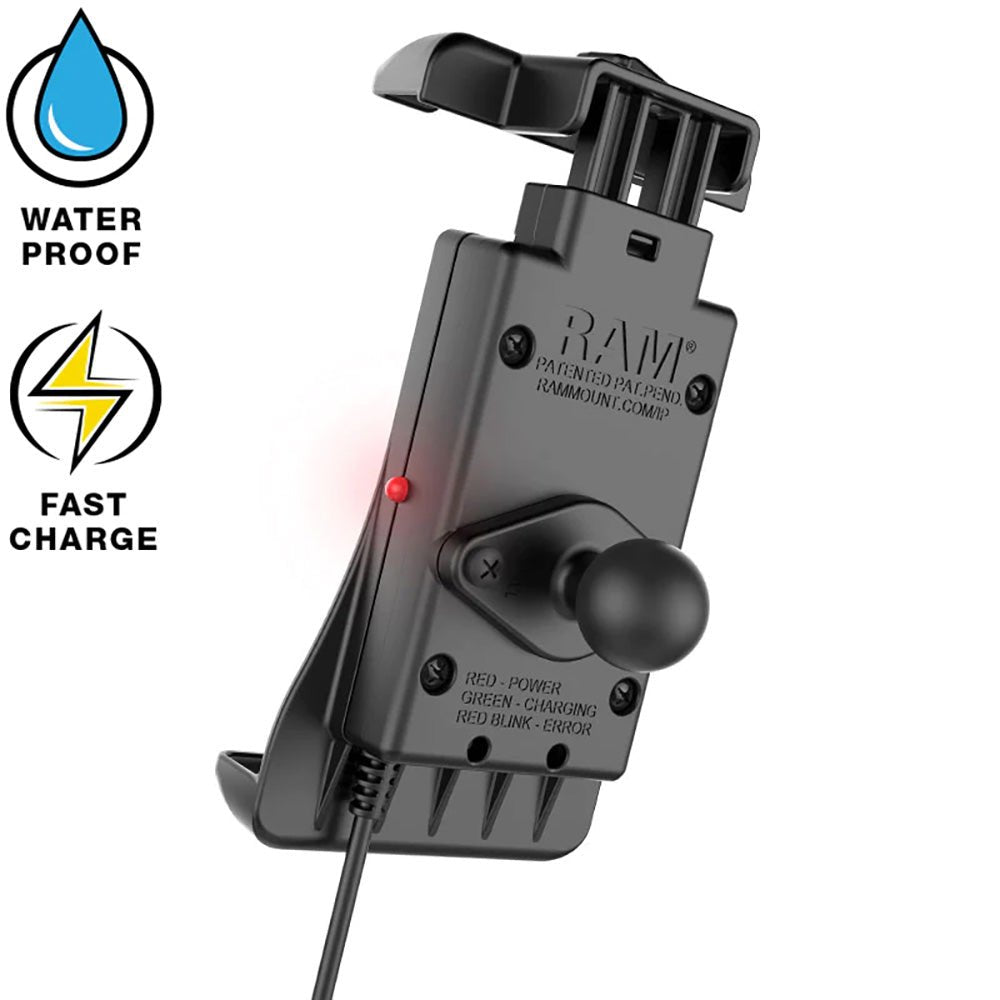 RAM Mount RAM Quick-Grip 15W Waterproof Wireless Charging Holder w/Ball [RAM-HOL-UN14WB-1] - Houseboatparts.com