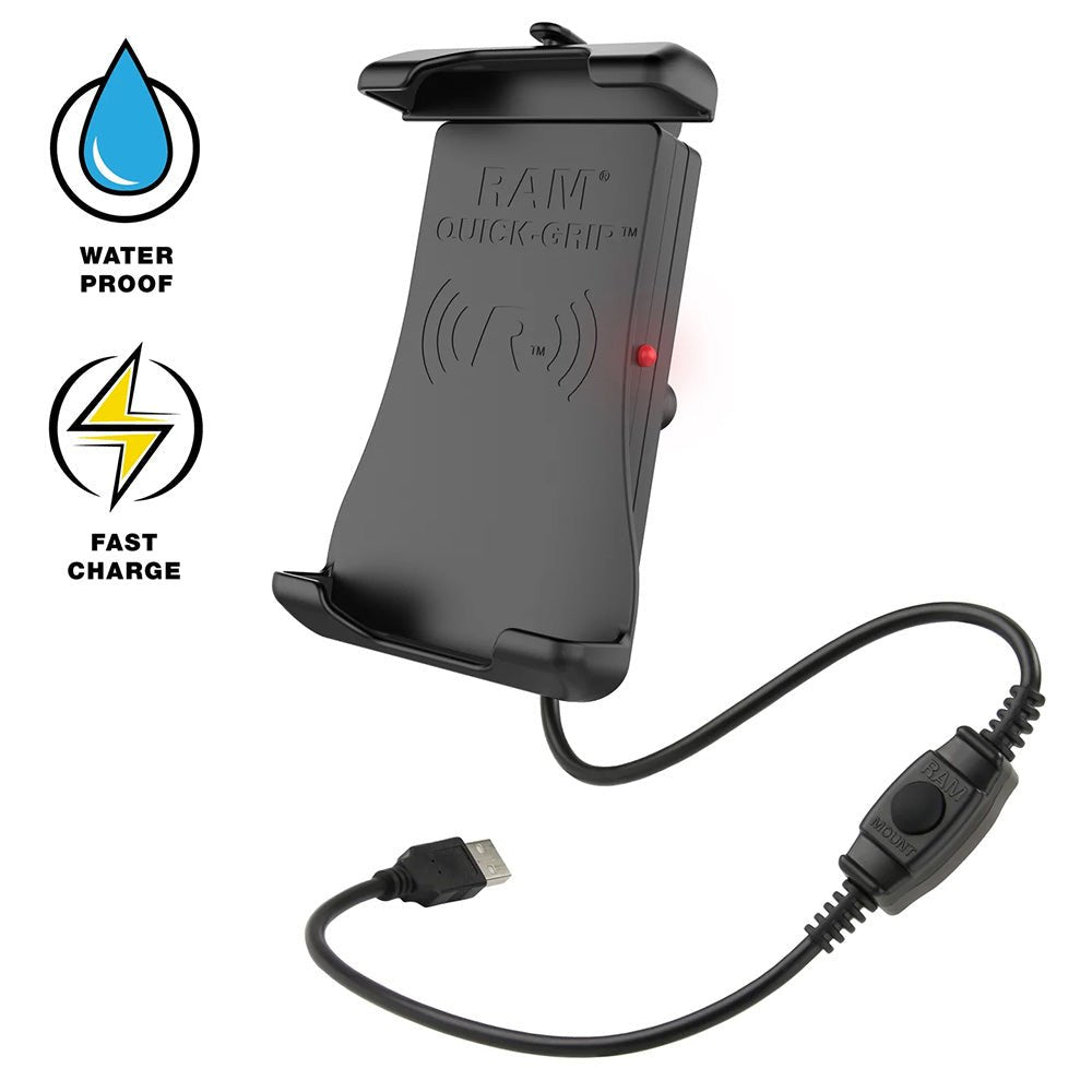 RAM Mount RAM Quick-Grip 15W Waterproof Wireless Charging Holder w/Ball [RAM-HOL-UN14WB-1] - Houseboatparts.com