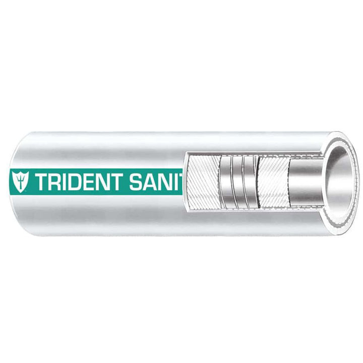 Trident Marine 1 - 1/2" x 50 Coil Premium Marine Sanitation Hose - White w/Green Stripe [102 - 1126] - Houseboatparts.com