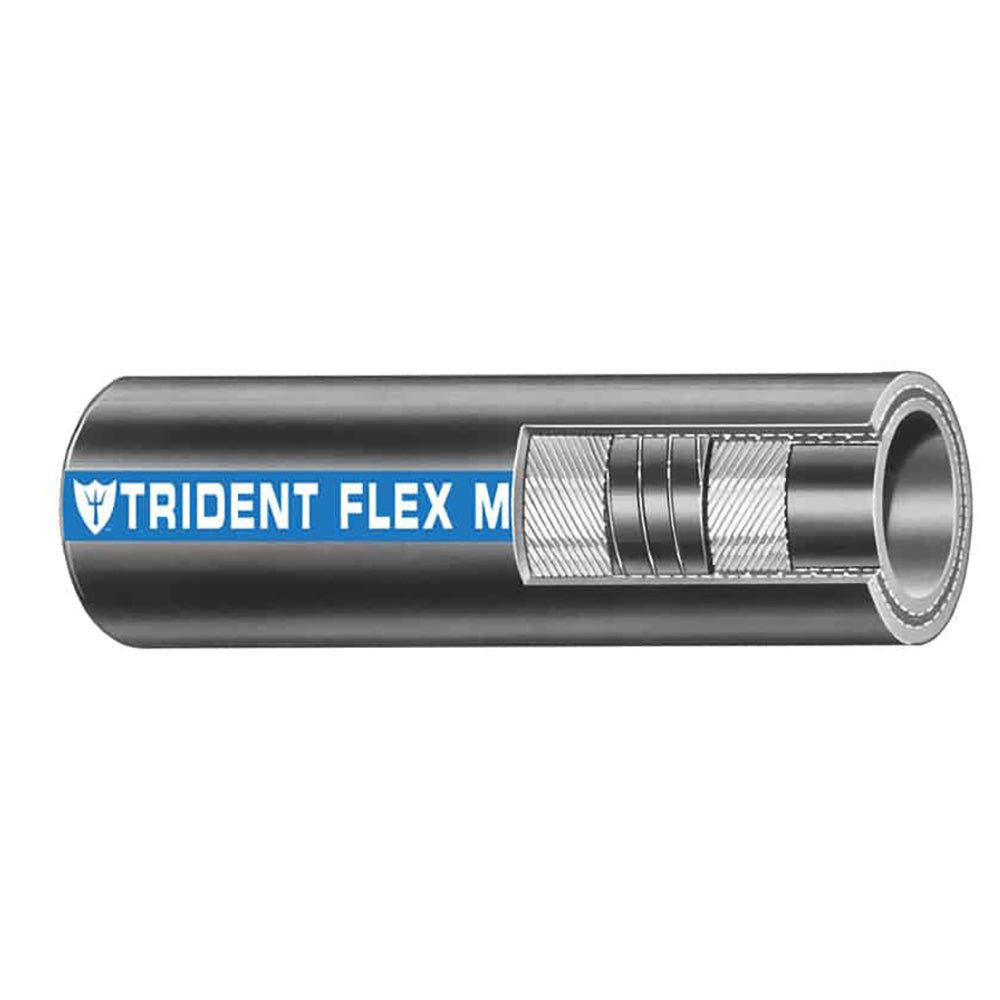 Trident Marine 1" x 50 Coil Flex Marine Wet Exhaust Water Hose - Black [100-1006] - Houseboatparts.com