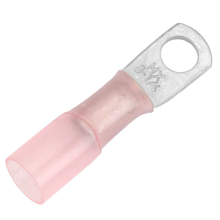 Pacer 8 AWG Heat Shrink Ring Terminal - 1/4" Stud Size - 25 Pack [TE8-14R-25] - Houseboatparts.com