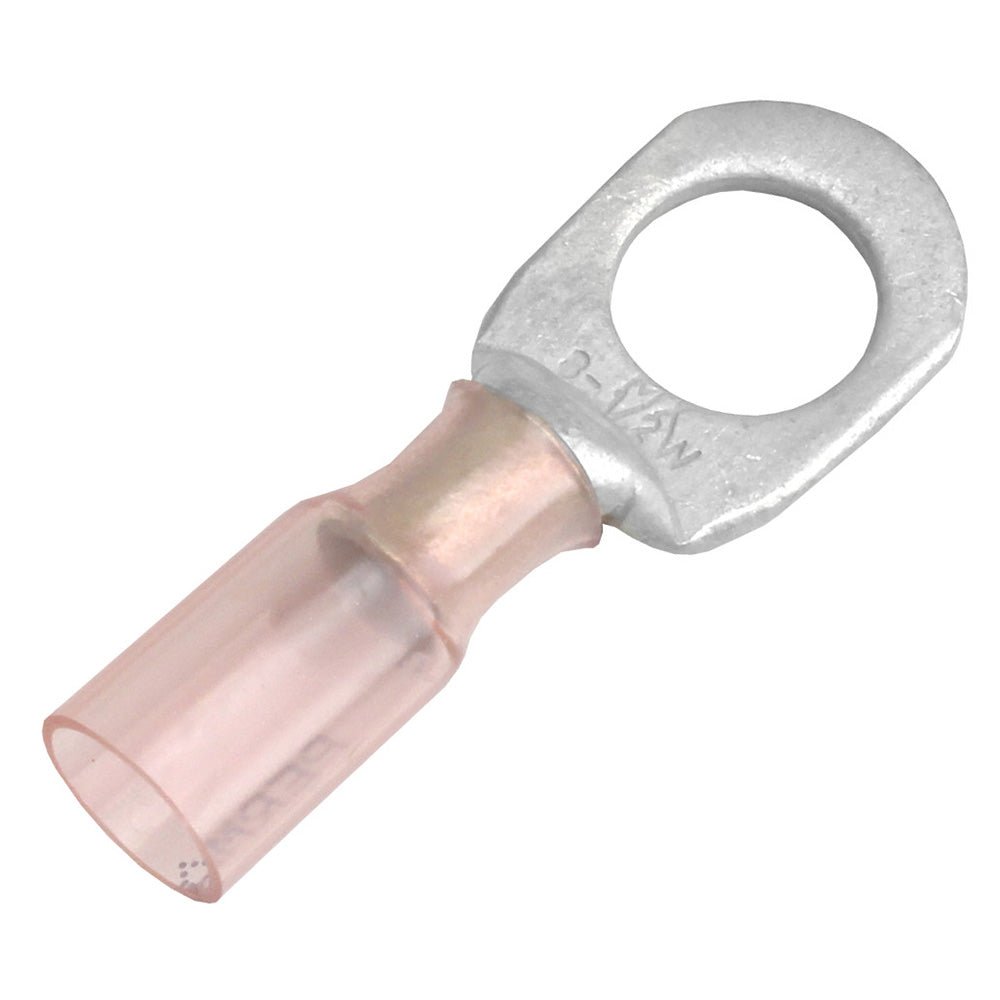 Pacer 8 AWG Heat Shrink Ring Terminal - 1/2" Stud Size - 25 Pack [TE8-12R-25] - Houseboatparts.com