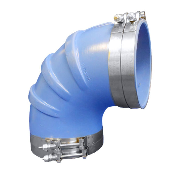 Trident Marine 4" ID 90-Degree Blue Silicone Molded Wet Exhaust Elbow w/4 T-Bolt Clamps [290V4000-S/S] - Houseboatparts.com