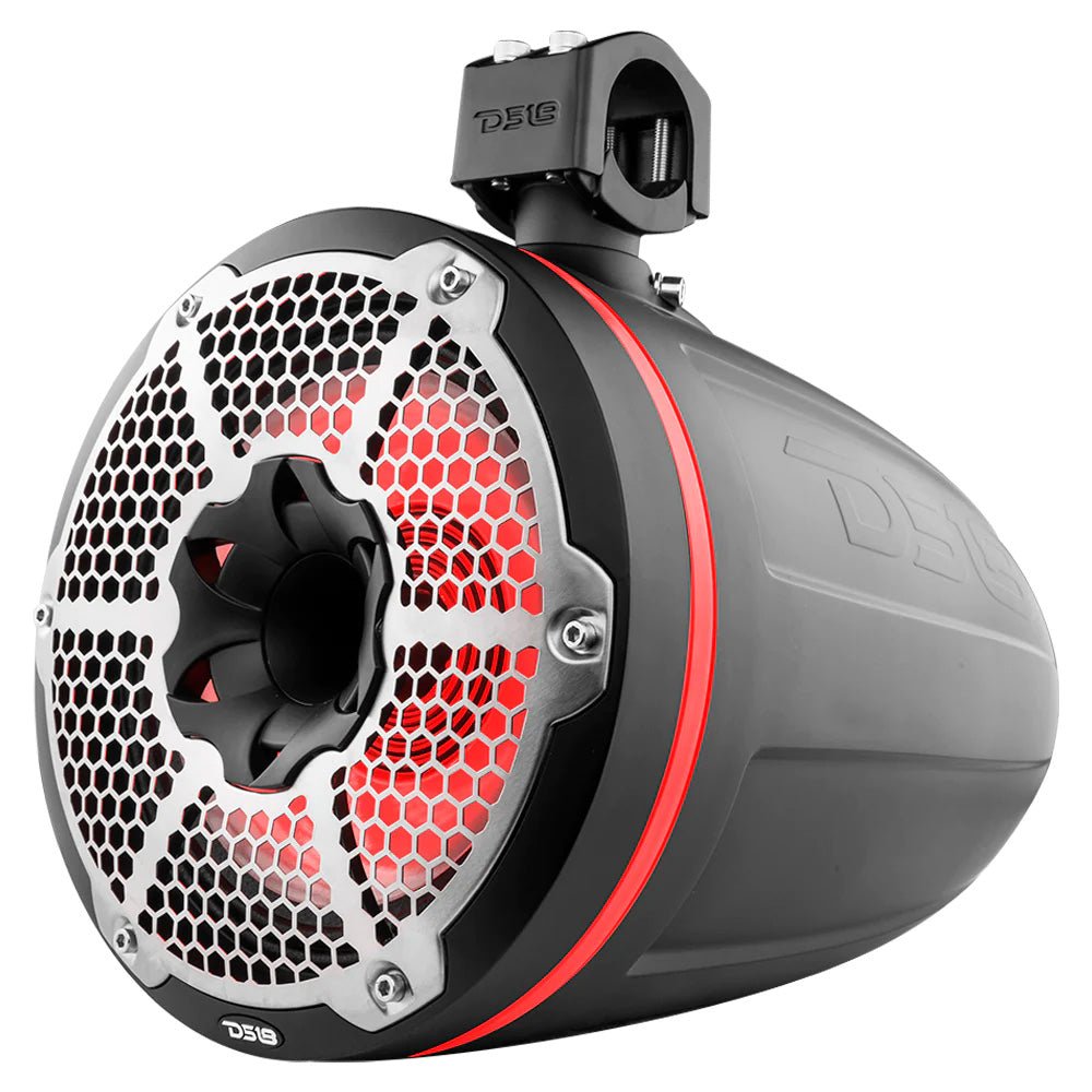 DS18 HYDRO 10" Neodymium Marine Towers w/Built-In Passive Radiator, 1" Driver RGB LED Lights - 900W - Black [NXL-X10TPNEO/BK] - Houseboatparts.com