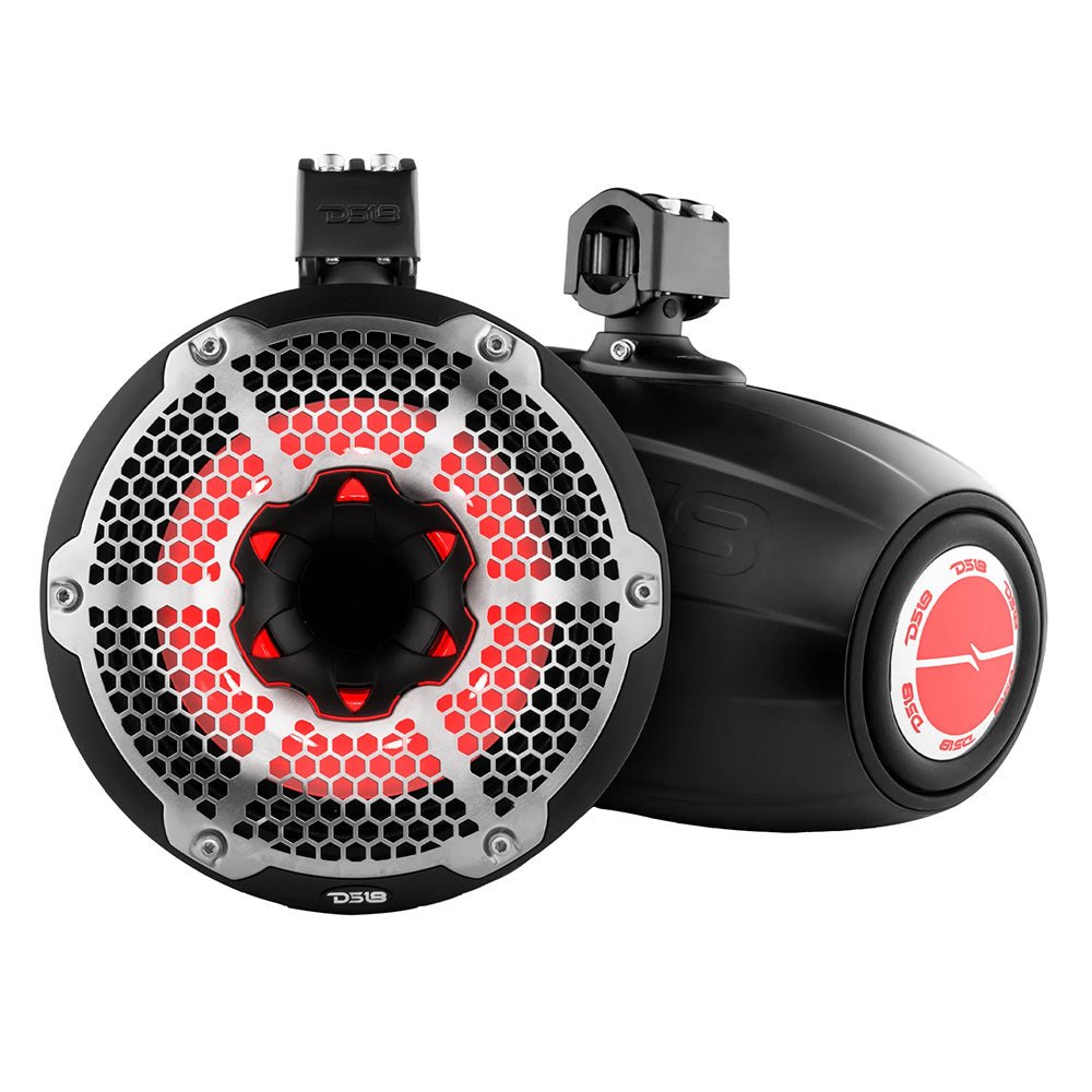 DS18 HYDRO 10" Neodymium Marine Towers w/Built-In Passive Radiator, 1" Driver RGB LED Lights - 900W - Black [NXL-X10TPNEO/BK] - Houseboatparts.com