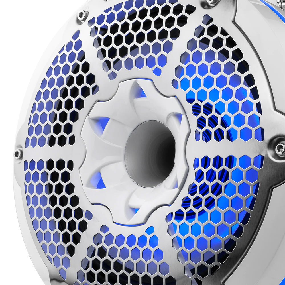 DS18 HYDRO 10" Neodymium Marine Towers w/Built-In Passive Radiator, 1" Driver RGB LED Lights - 900W - White [NXL-X10TPNEO/WH] - Houseboatparts.com