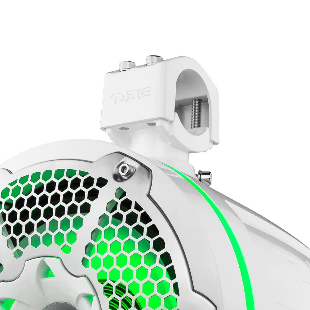 DS18 HYDRO 10" Neodymium Marine Towers w/Built-In Passive Radiator, 1" Driver RGB LED Lights - 900W - White [NXL-X10TPNEO/WH] - Houseboatparts.com