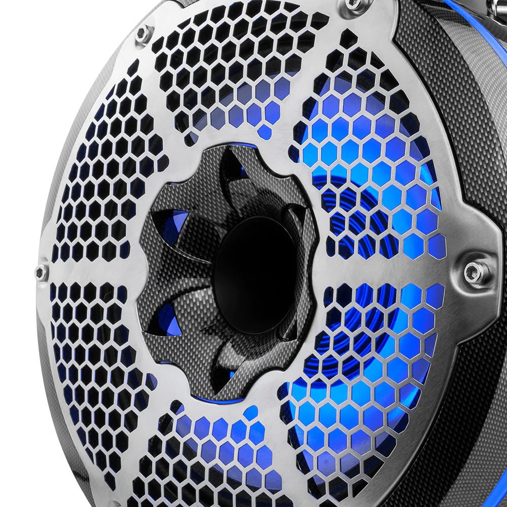 DS18 HYDRO 10" Neodymium Marine Towers w/Built-In Passive Radiator, 1" Driver RGB LED Light - 900W - Black [CF-X10TPNEO] - Houseboatparts.com