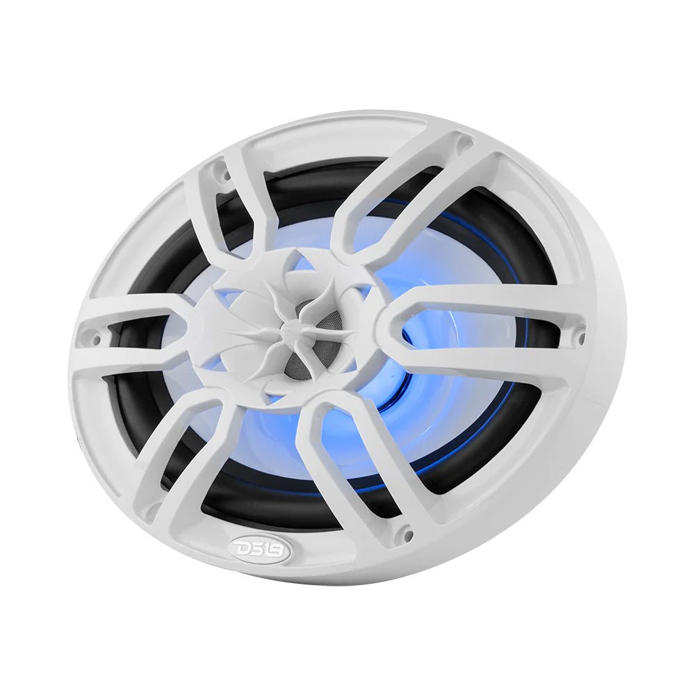 DS18 HYDRO 6 x 9" 2-Way Marine Speakers w/Integrated RGB LED Lights - 375W - White [NXL-69/WH] - Houseboatparts.com