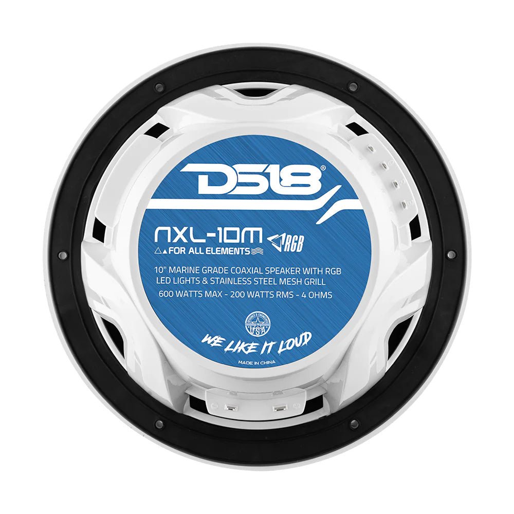 DS18 HYDRO 10" 2-Way Speakers w/Bullet Tweeter Integrated RGB LED Lights - White [NXL-10M/WH] - Houseboatparts.com