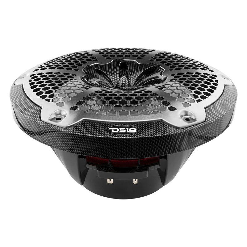 DS18 HYDRO 10" 2-Way Speakers w/Bullet Tweeter Integrated RGB LED Lights - Carbon Fiber [CF-10M] - Houseboatparts.com