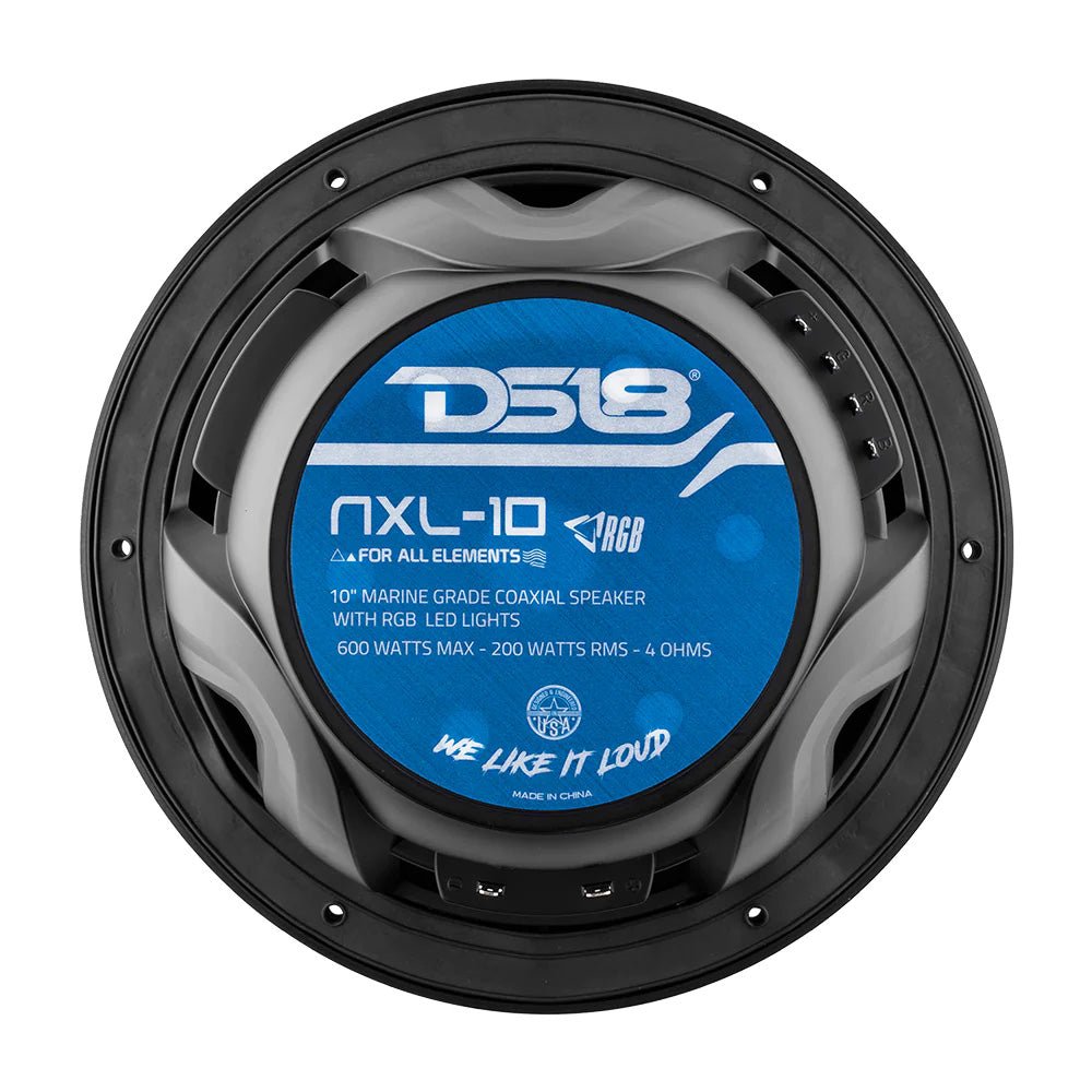 DS18 HYDRO 10" 2-Way Marine Speakers w/Bullet Tweeters Integrated RGB LED Lights - Black [NXL-10/BK] - Houseboatparts.com