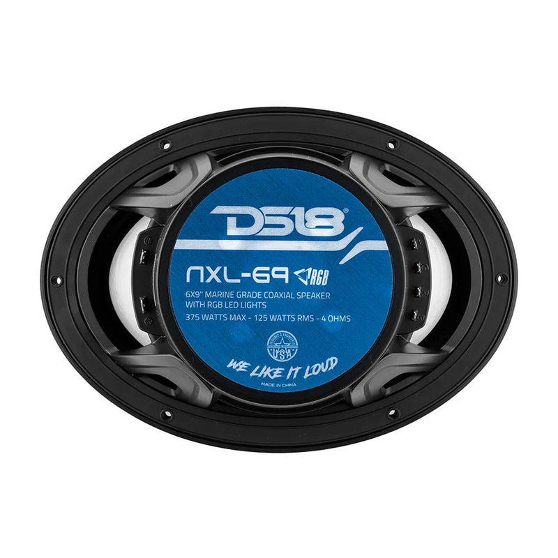 DS18 HYDRO 6 x 9" 2-Way Marine Speakers w/Integrated RGB LED Lights - 375W - Black [NXL-69/BK] - Houseboatparts.com