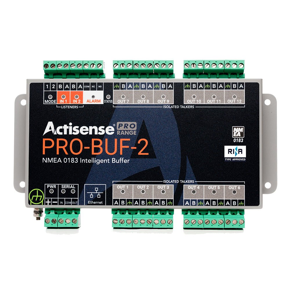 Actisense Pro NMEA 0183 Buffer - 2 OPTO Inputs, 12 ISO - Drive Outputs, Serial Port, Ethernet Port, Pluggable Screw Terminal [PRO - BUF - 2] - Houseboatparts.com