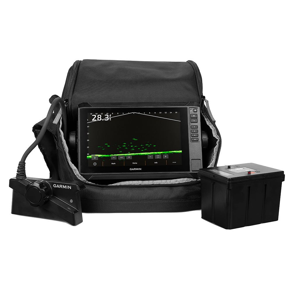 Garmin ECHOMAP UHD2 93SV LiveScope Plus Ice Fishing Bundle LI w/ECHOMAP UHD2 93sv, LiveScope Plus System Lithium - ion Battery [010 - 02688 - 35] - Houseboatparts.com