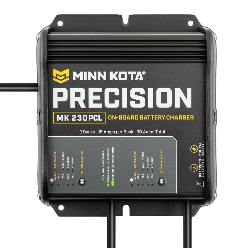 Minn Kota On - Board Precision Charger MK - 230 PCL 2 Bank x 15 AMP LI Optimized Charger [1832304] - Houseboatparts.com