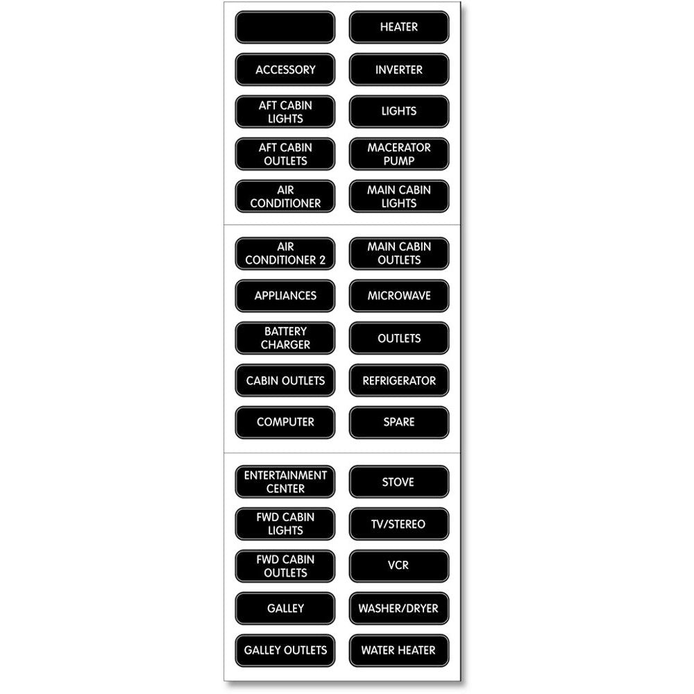 Blue Sea 8031 AC Panel Basic 30 Label Set [8031] - Houseboatparts.com