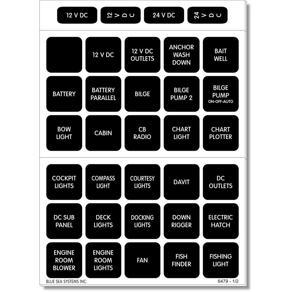 Blue Sea 4216 Square Format Label Set - 60 [4216] - Houseboatparts.com