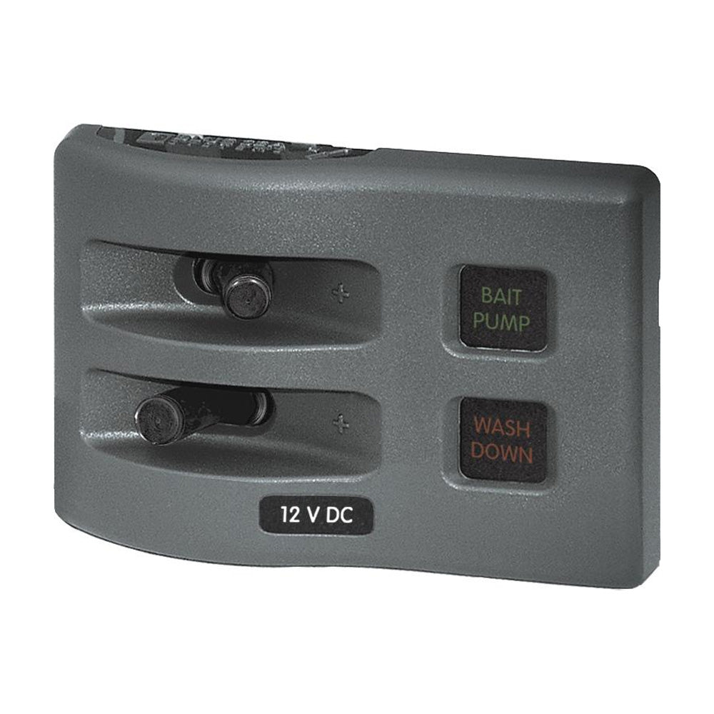 Blue Sea 4302 WeatherDeck Water Resistant Fuse Panel - 2 Position - Grey [4302] - Houseboatparts.com