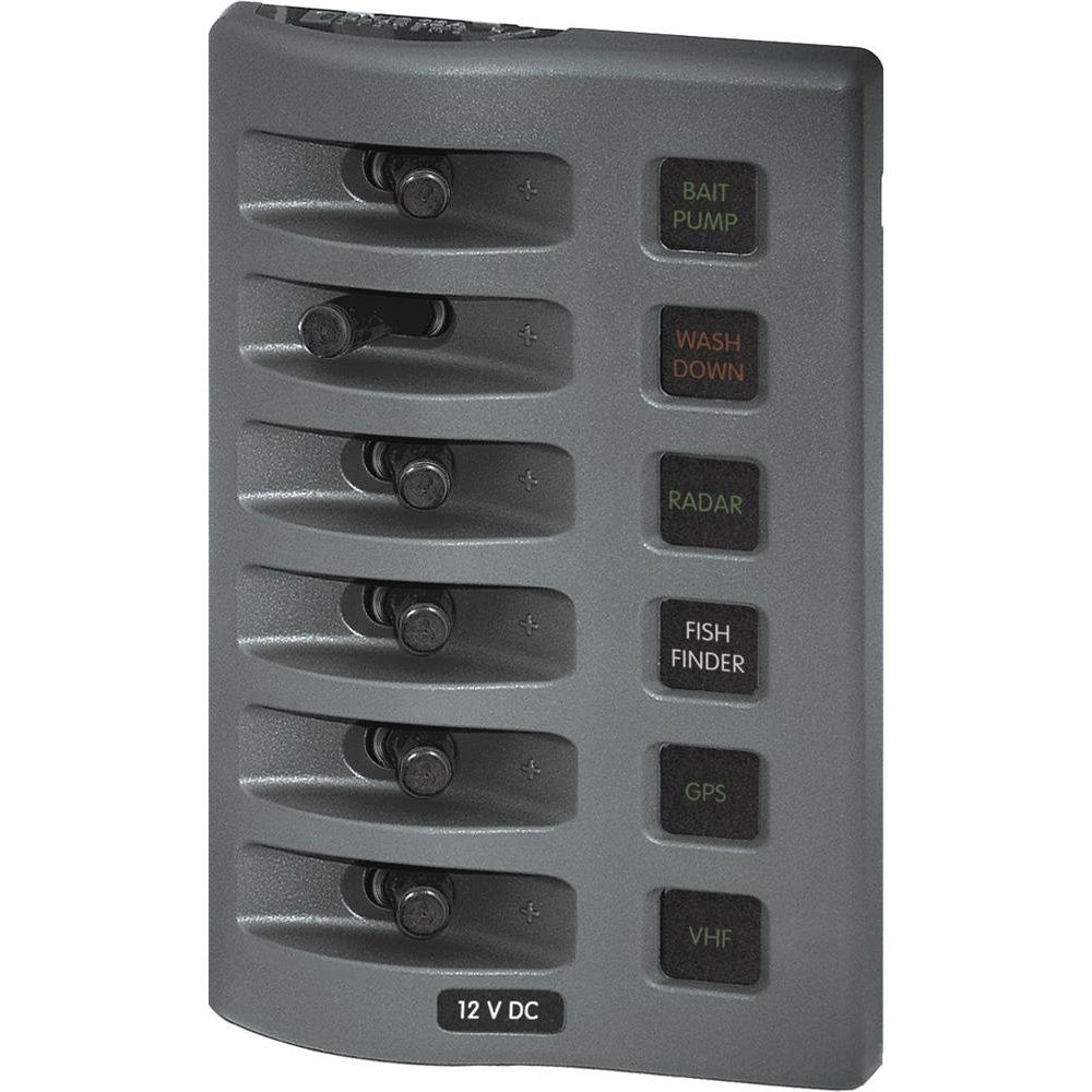 Blue Sea 4306 WeatherDeck Water Resistant Fuse Panel - 6 Position - Grey [4306] - Houseboatparts.com