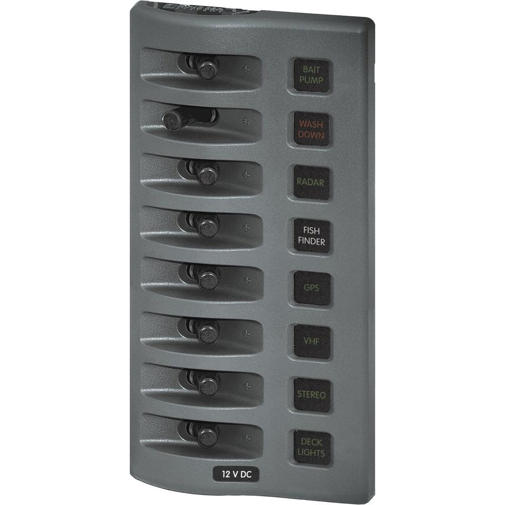 Blue Sea 4308 WeatherDeck Water Resistant Fuse Panel - 8 Position - Grey [4308] - Houseboatparts.com