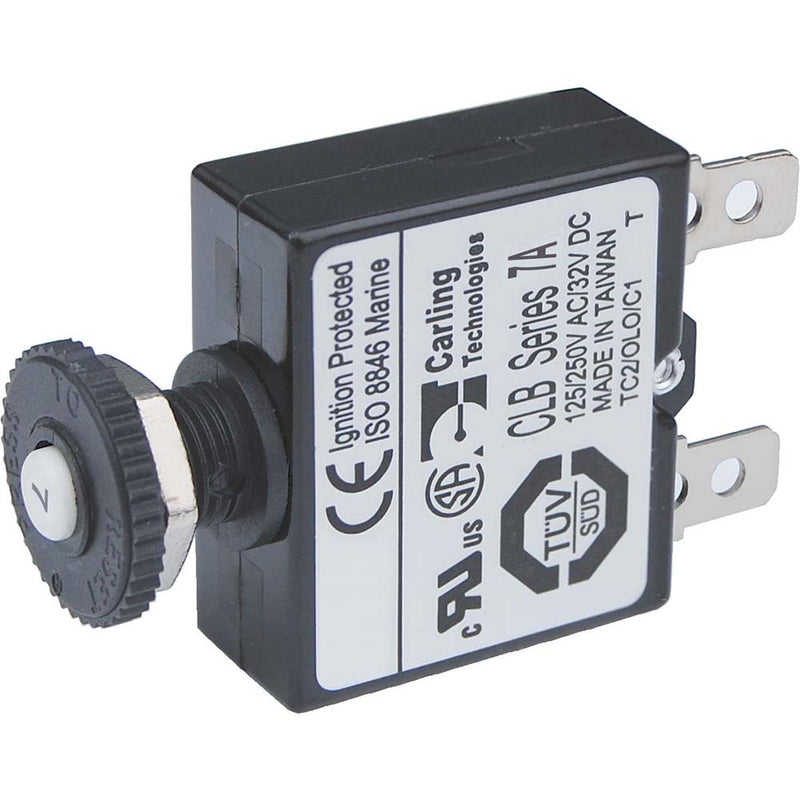 Blue Sea 7053 7A Push Button Thermal with Quick Connect Terminals [7053] - Houseboatparts.com