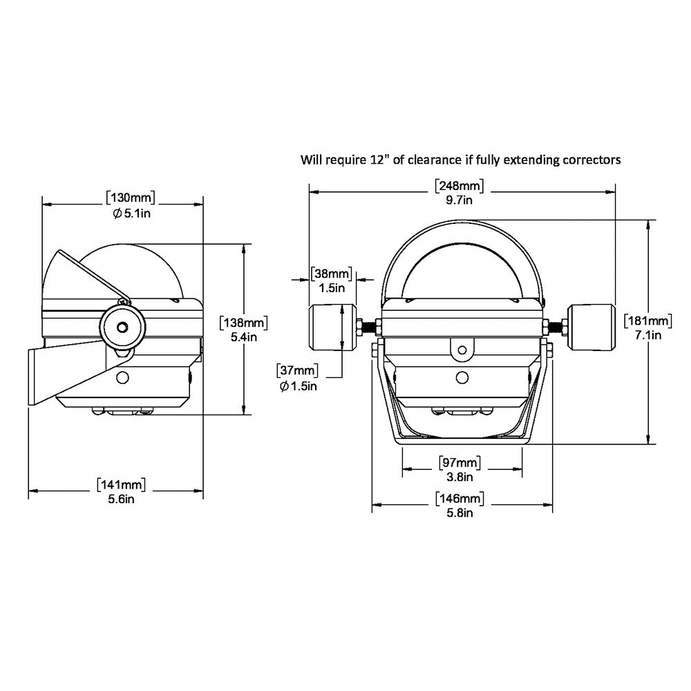 Ritchie HB-845 Helmsman Steel Boat Compass - Bracket Mount - Black [HB-845] - Houseboatparts.com