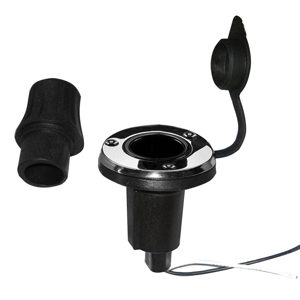 Perko Locking Collar Pole Light Mounting Base - 2 Pin - Round [1045P00DP] - Houseboatparts.com