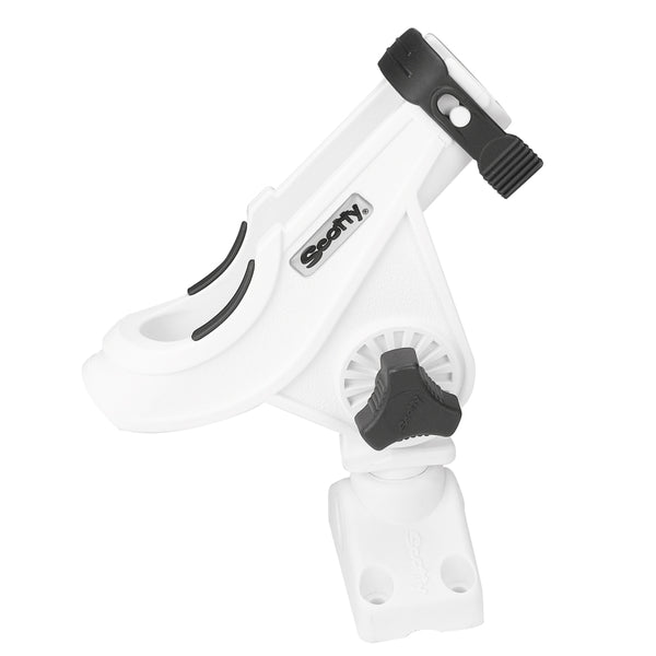 Scotty 280 Bait Caster/Spinning Rod Holder w/241 Deck/Side Mount - White [280-WH] - Houseboatparts.com