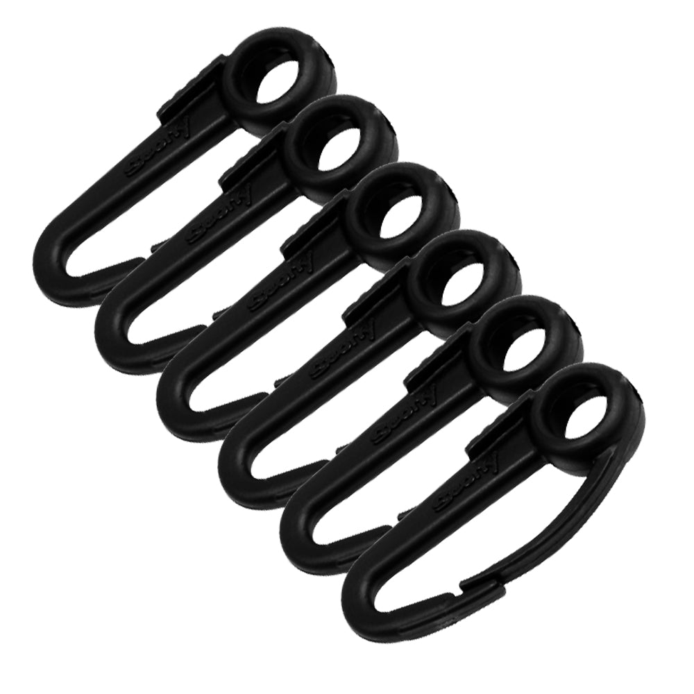 Scotty Nylon Snap Hook Black 6-Pack [590-BK] - Houseboatparts.com