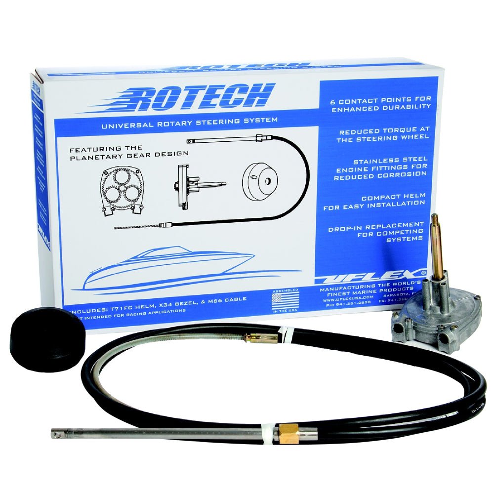 UFlex Rotech 15' Rotary Steering Package - Cable, Bezel, Helm [ROTECH15FC] - Houseboatparts.com