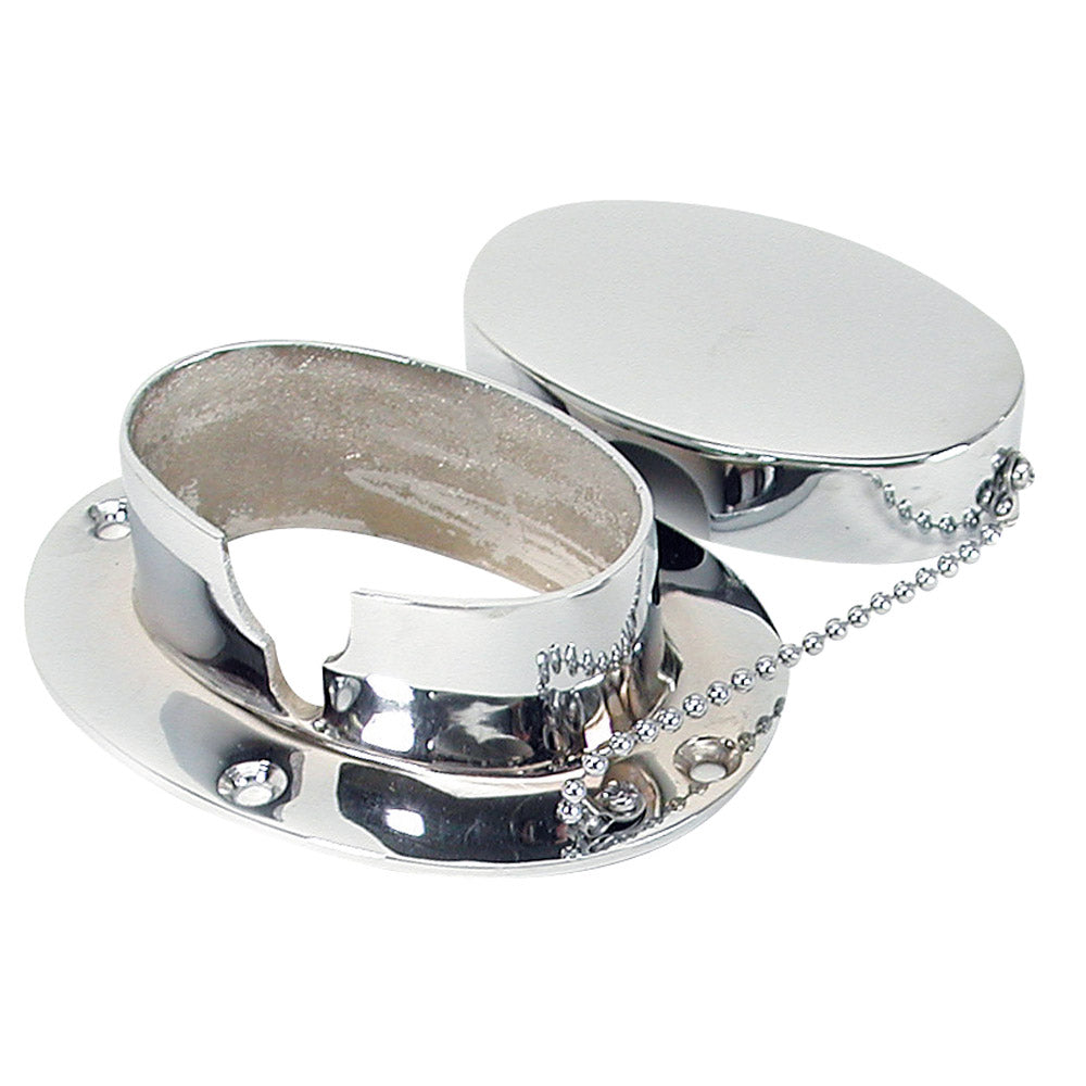 Whitecap Chain & Rope Deck Pipe 4" x 2-1/4" Chrome Plate [S-114C] - Houseboatparts.com