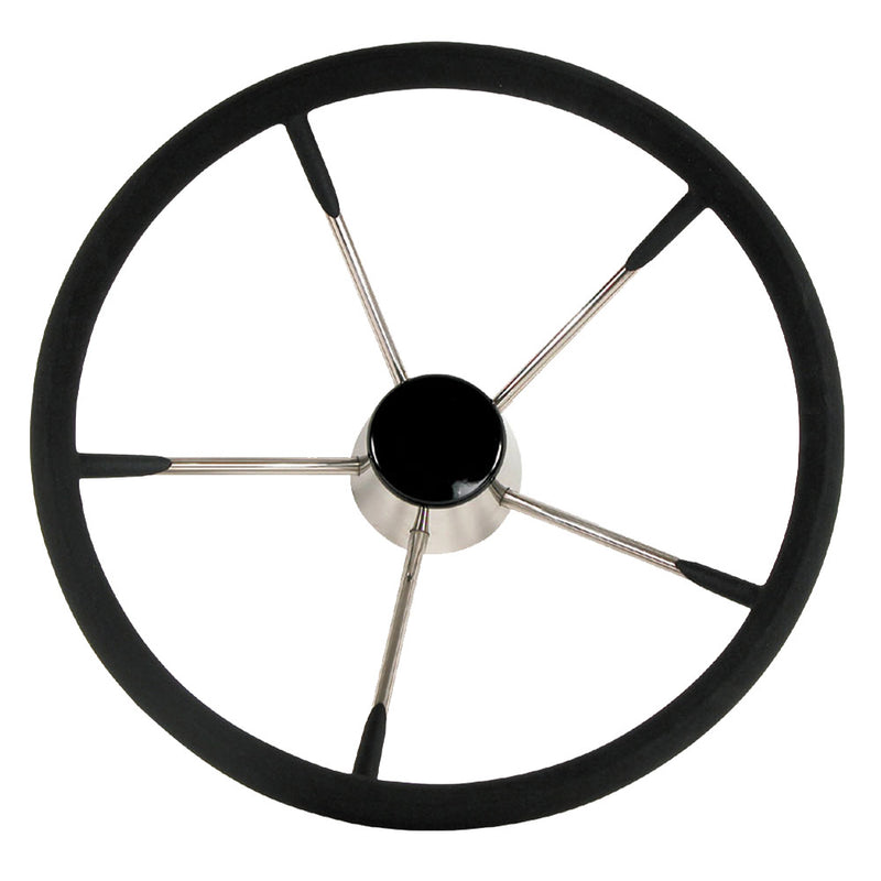Whitecap Destroyer Steering Wheel - Black Foam - 13-1/2" Diameter [S-9003B] - Houseboatparts.com