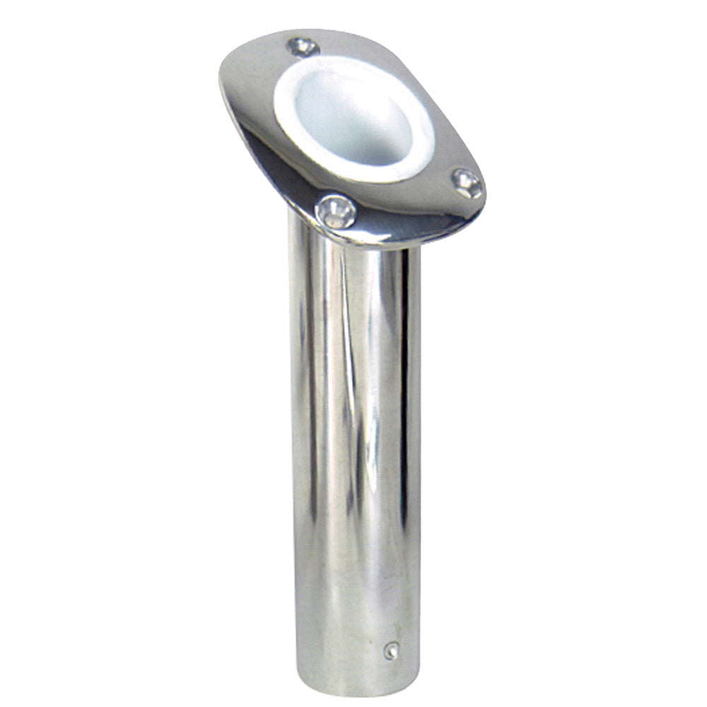 Whitecap Bluewater 30 Deg. Cast S.S. Flush Mount Rod Holder [6174CBLUE] - Houseboatparts.com