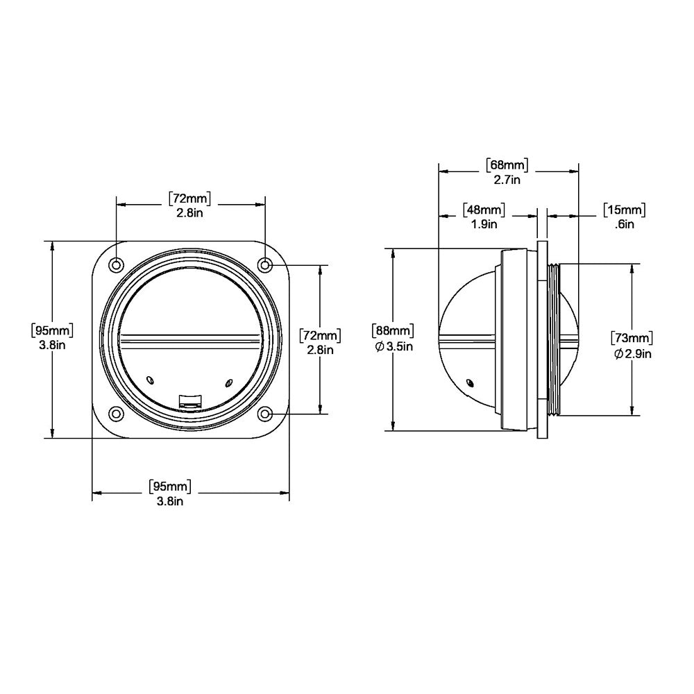 Ritchie V-527 Kayak Compass - Bulkhead Mount - White Dial [V-527] - Houseboatparts.com