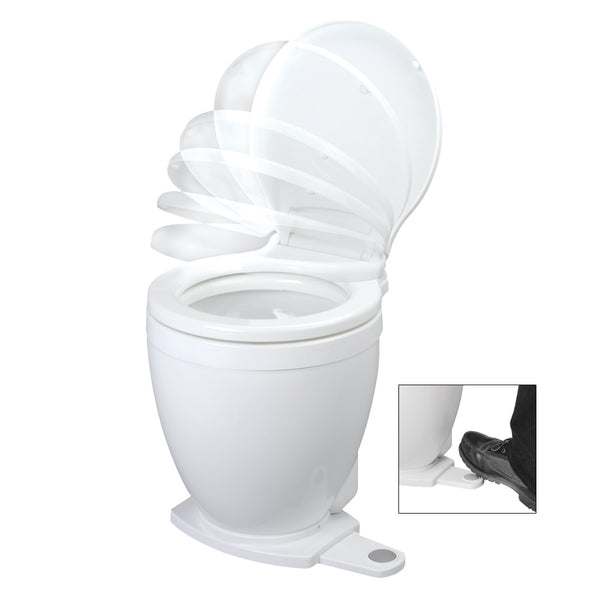 Jabsco Lite Flush Electric 12V Toilet w/Footswitch [58500-0012] - Houseboatparts.com