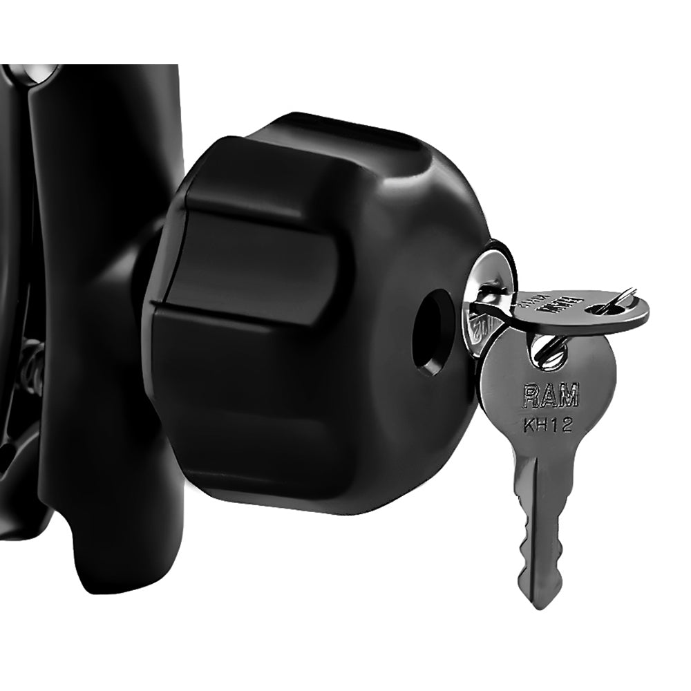 RAM Mount Knob w/Keyed Lock & 1/4" - 20 Brass Hole [RAM-KNOB3LU] - Houseboatparts.com