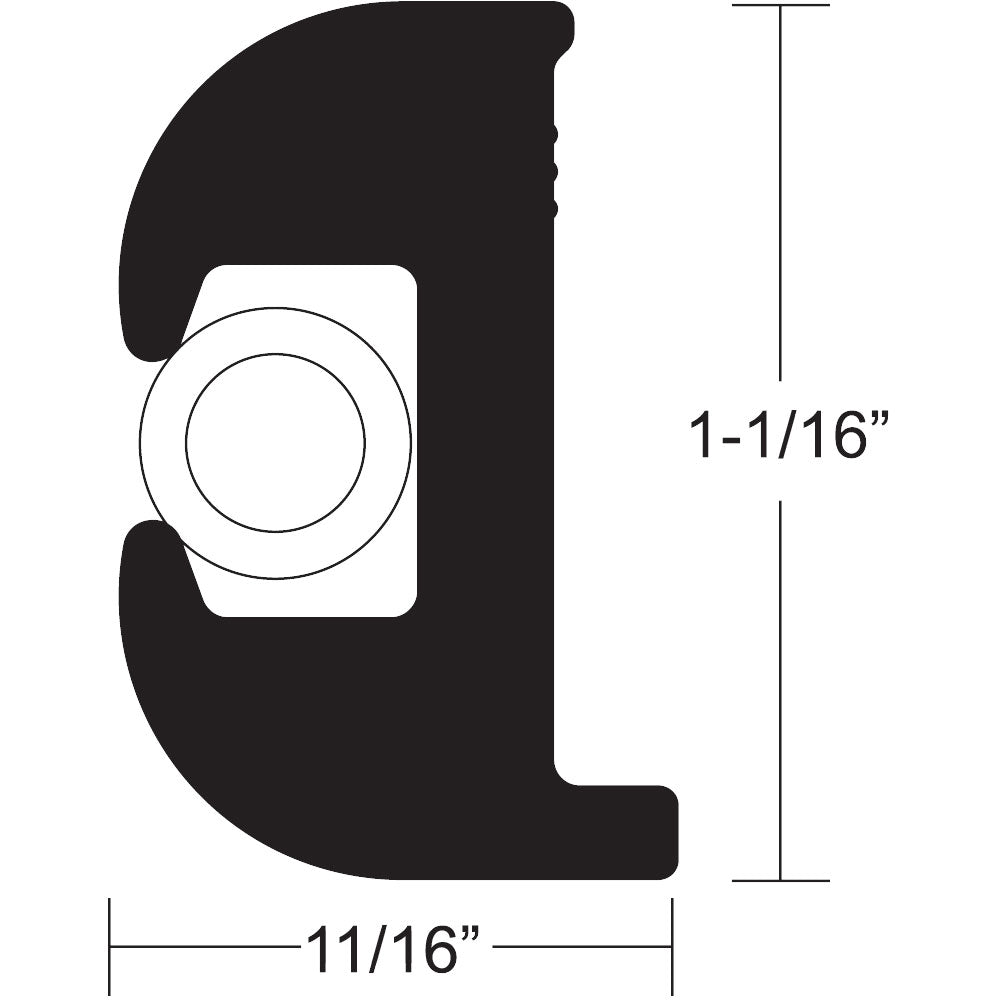 TACO Flex Vinyl Rub Rail Kit - Black w/White Insert - 50' - 1-1/16" x 11/16" [V11-0809BWK50-2] - Houseboatparts.com